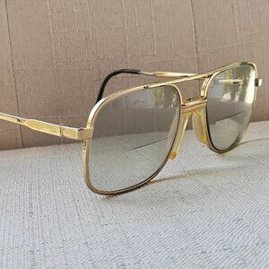 Vintage Klix Men Eyeglasses Frame Gold Tone Eye Wear Glasses Frame only 52[]17